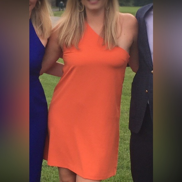 Alice + Olivia Vibrant Orange Strapless Dress - Picture 1 of 4